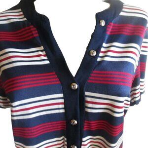 1960s Vintage Womens Top Medium Mod Striped Pullover Frock Slinky Stretch Nylon